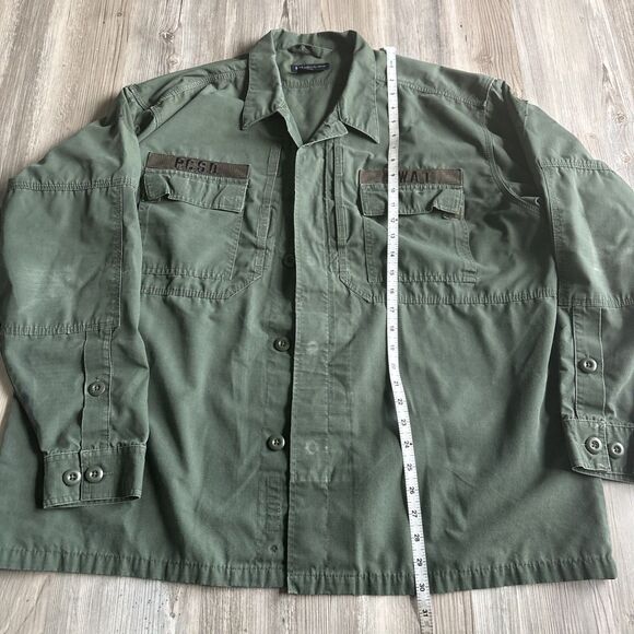 Men's 5.11 Tactical Jacket Green Army Military Coat Patches Pocket XL - Picture 6 of 9